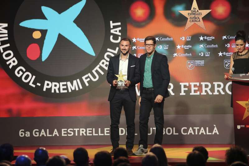 Xavi Ferrón, guanyador del 'Millor Gol' del futbol català a la 6a Gala de les Estrelles