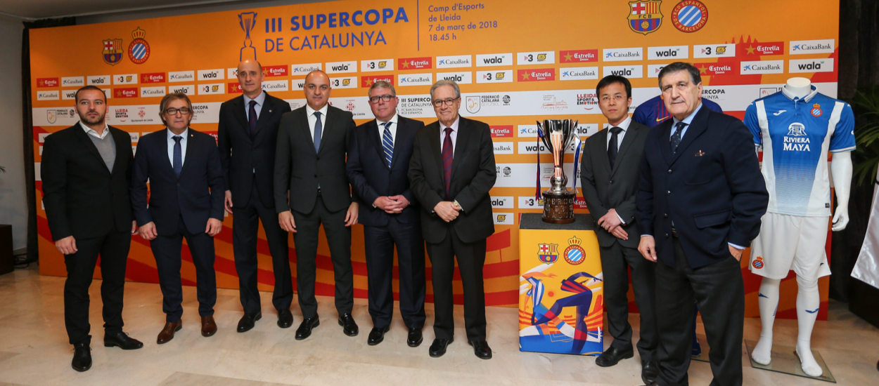 Intercanvi d’obsequis en el dinar oficial de la Supercopa de Catalunya