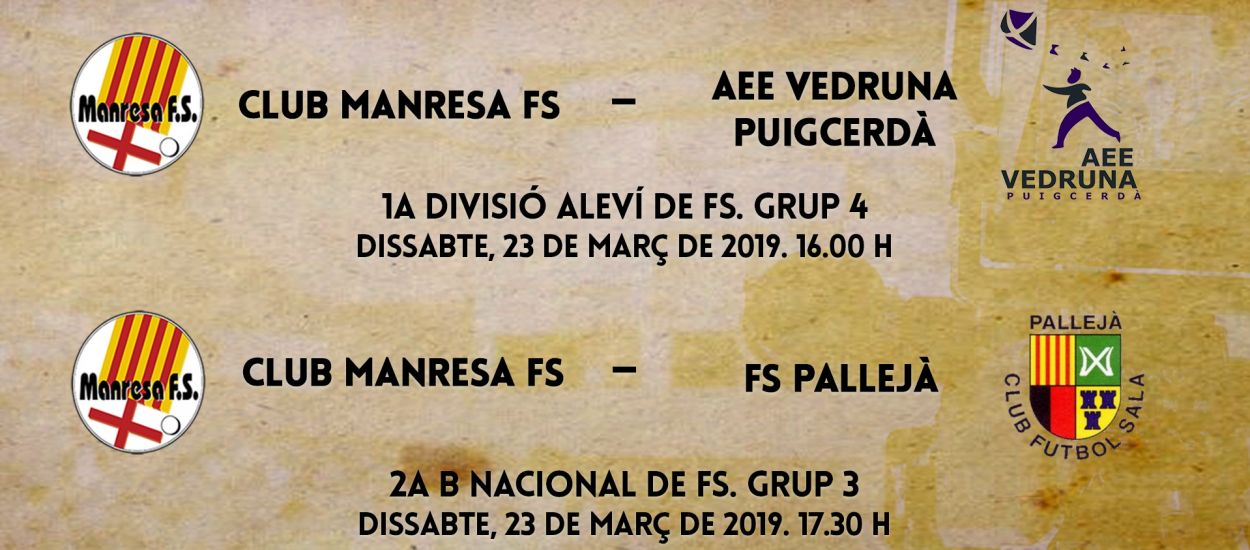 L'LCFS en directe: Club Manresa FS - AEE Vedruna Puigcerdà i FS Pallejà