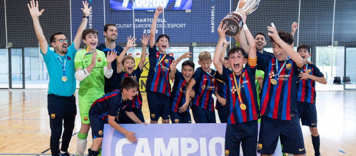 El Barça remunta i guanya la Copa Catalunya Aleví de futbol sala