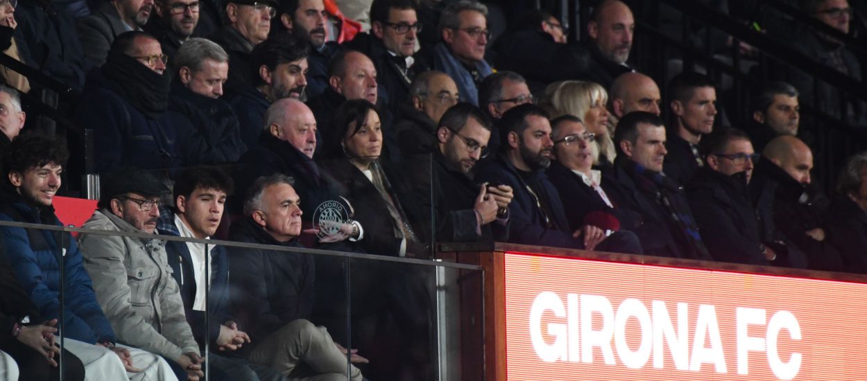 El president Joan Soteras assisteix al partit entre el Girona FC i l’Athletic Club