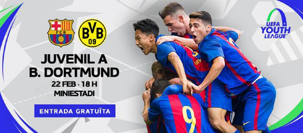 El Juvenil A del Barça rep demà el Borussia Dortmund als vuitens de finals de la UEFA Youth League