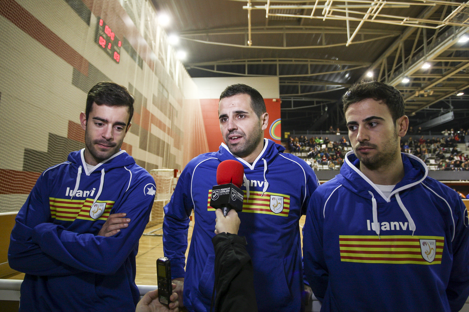 Dídac Plana, Rubén González i Sepe, jugadors del Marfil Santa Coloma - Any 2015