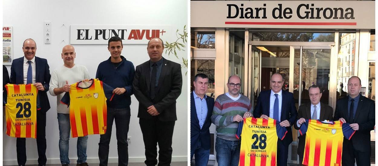 La FCF visita el Diari de Girona i El Punt Avui pel Catalunya-Tunísia